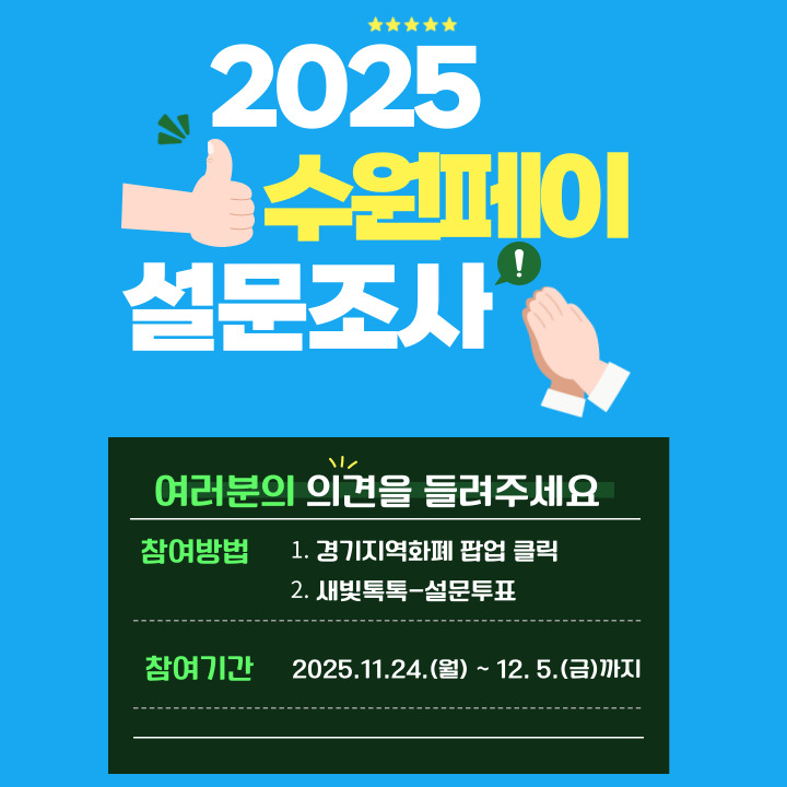 [수원특례시] <br> 2025년 수원페이 설문조사